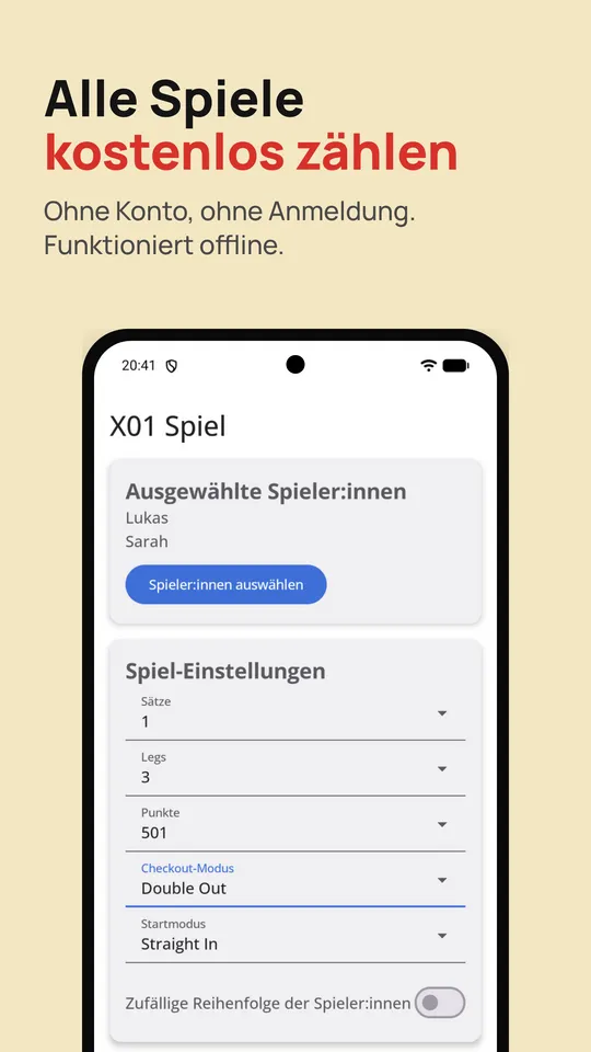 Alle Spiele kostenlos zählen