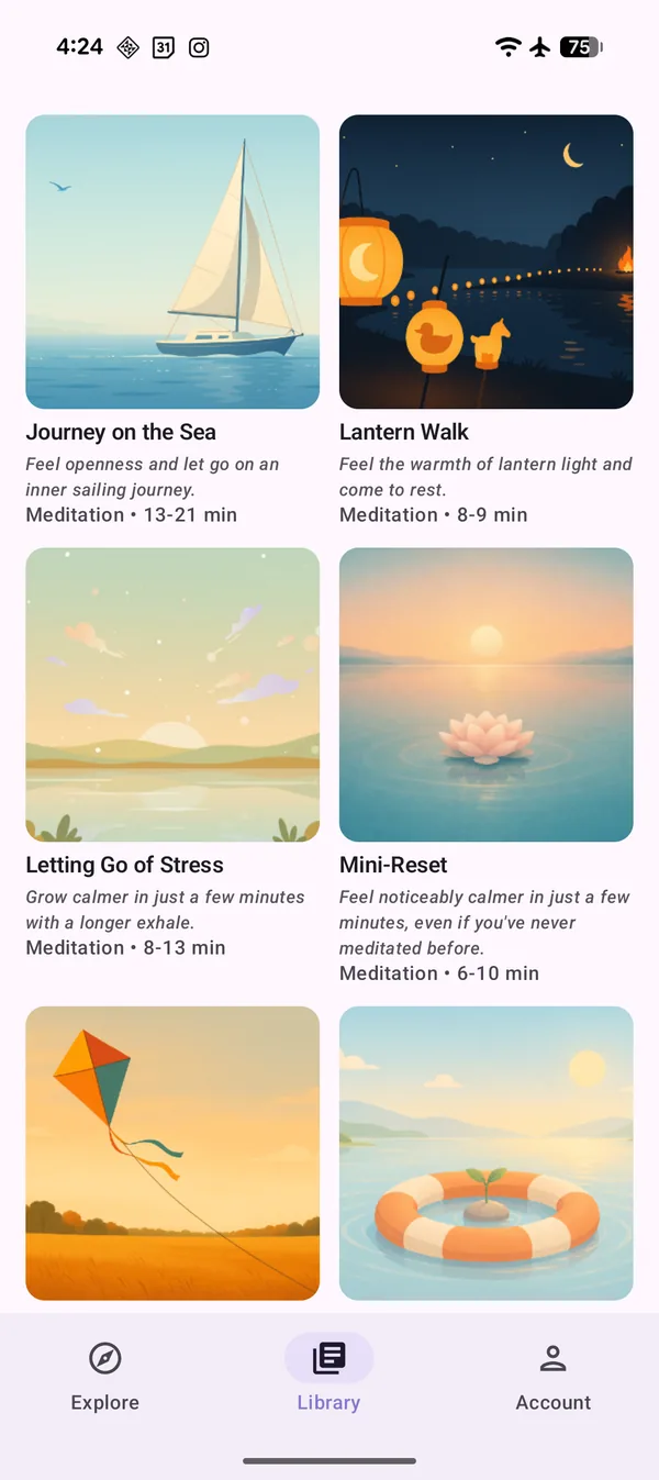 Library of illustrated meditations
