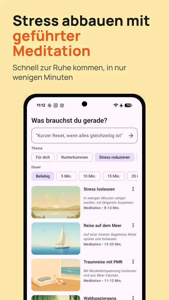 Stress abbauen mit geführter Meditation