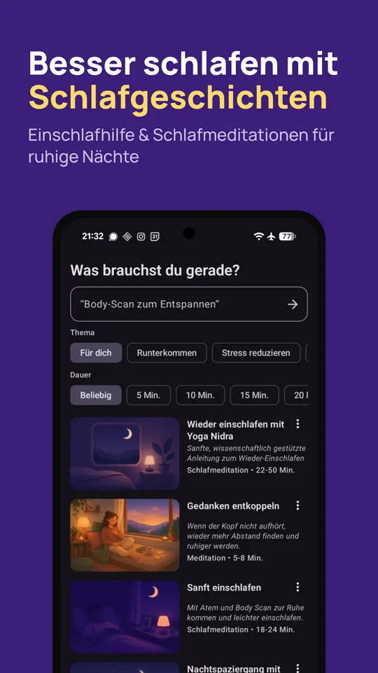 Besser schlafen mit Schlafgeschichten