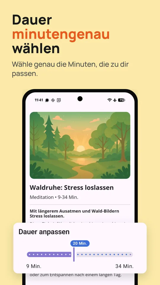 Länge einer Meditation wählen