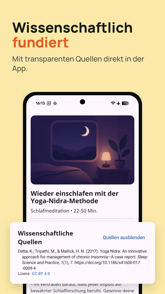 Wissenschaftlich fundiert: mit transparenten Quellen direkt in der App