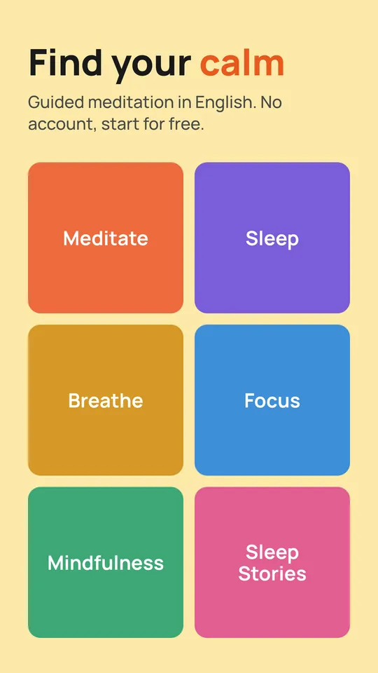 Find your calm: guided meditation, no account needed